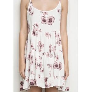 Brandy Melville Floral Pink White Jada Slip Dress Rare